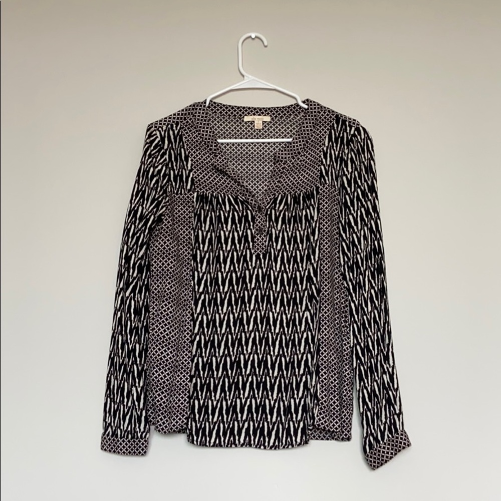 Ella Moss Black and White Quarter Button Down
